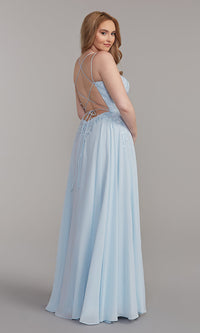  Strappy-Open-Back Long A-Line Prom Dress