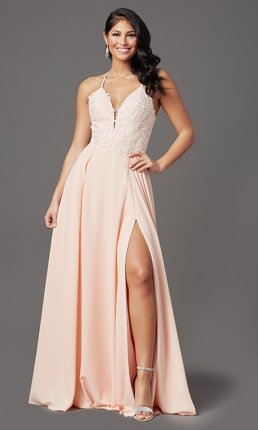 Sweetheart Open-Back Long Prom Dress by PromGirl