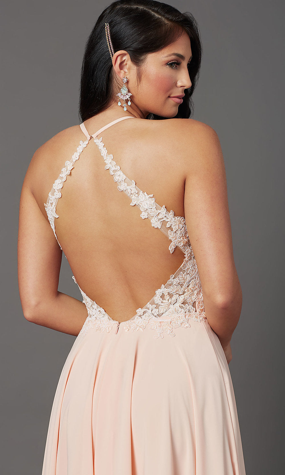  Open-Back Long Prom Dress by PromGirl