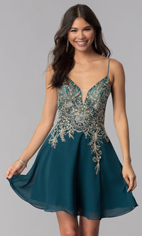 Teal Short Teal JVNX by Jovani Homecoming Party Dress