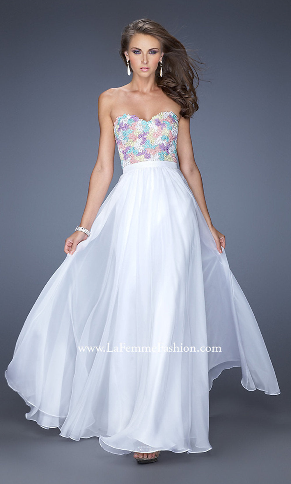  La Femme Strapless Long A-Line Formal Dress