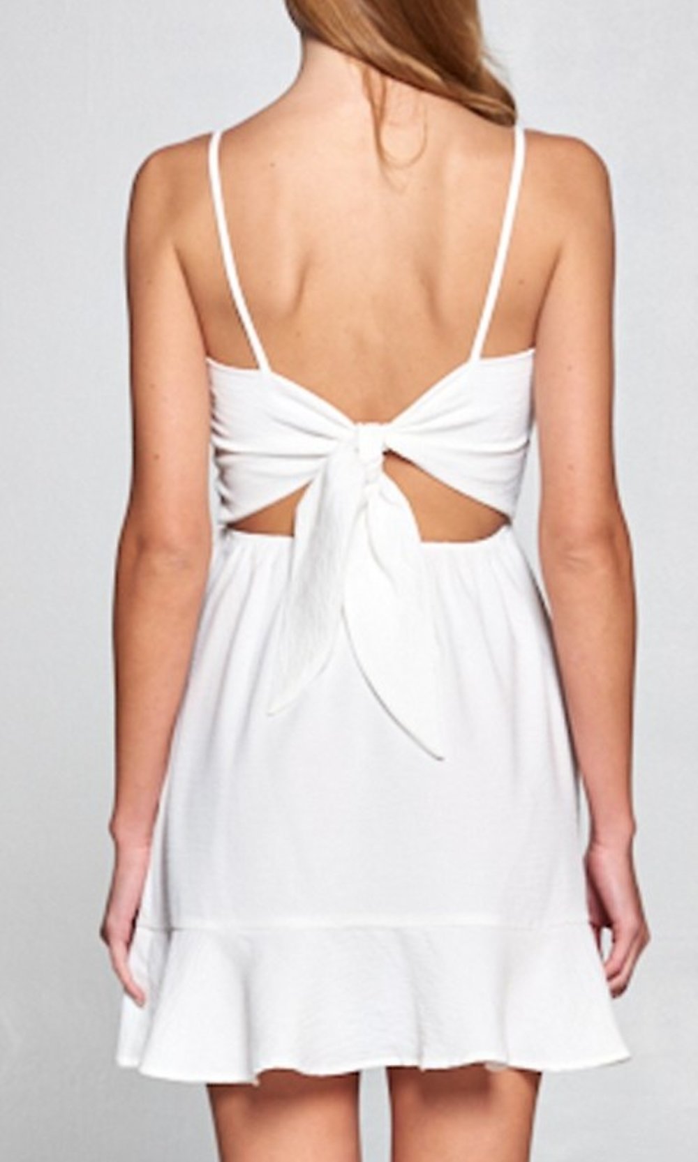  Short White Graduation Dress with Back Tie
