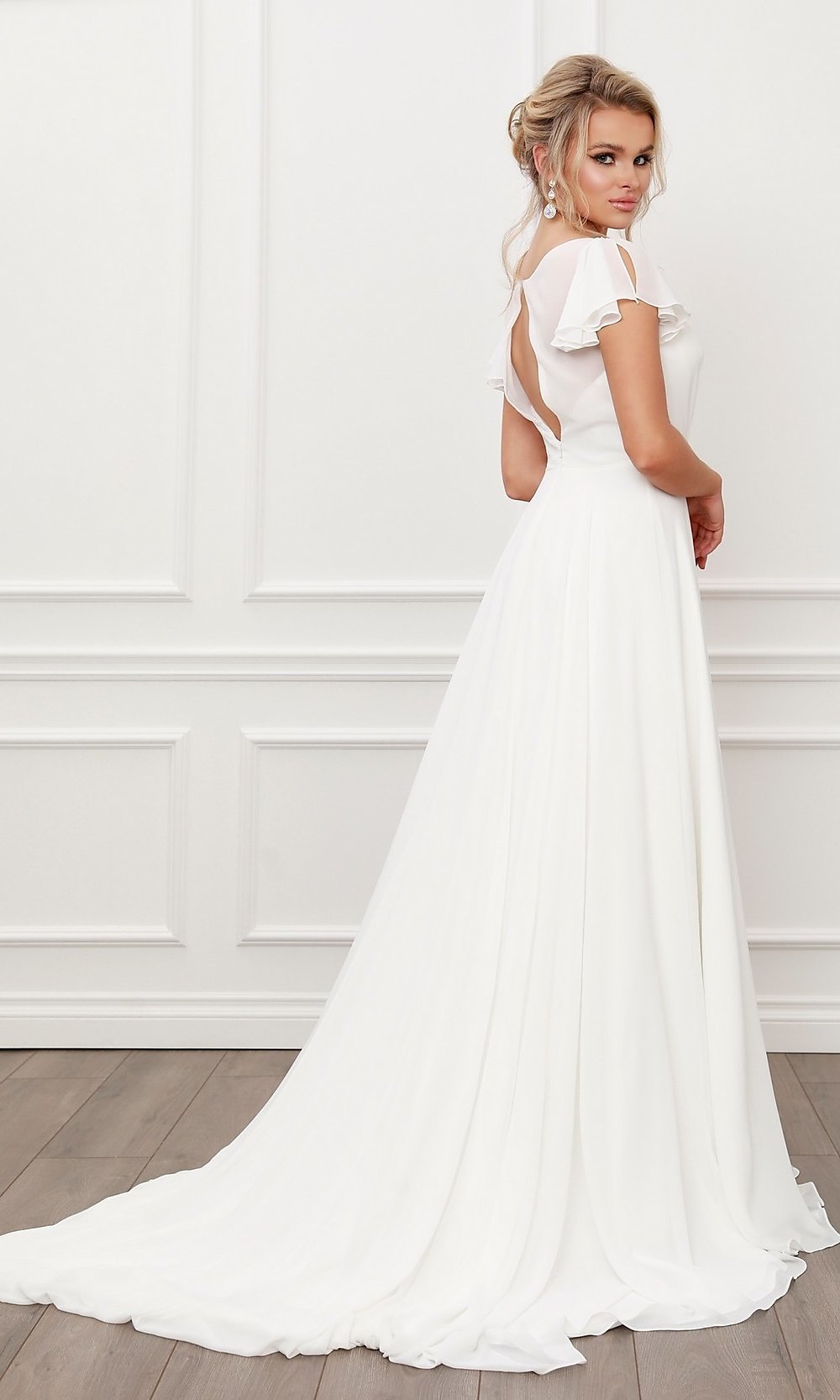 Beautiful White Side Split Cheap Simple Beach Wedding Dresses, WD0190 –  AlineBridal