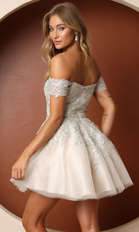  Short White Off-the-Shoulder Homecoming Dress