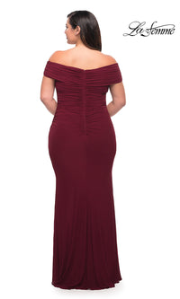  Off-Shoulder La Femme Plus-Size Long Prom Dress