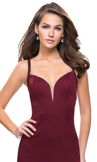  Beaded-Caged-Back La Femme Long Formal Dress