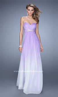 Wisteria La Femme Strapless A-Line Prom Dress with Beads
