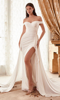 Off White Long Formal Dress WN315 by Ladivine